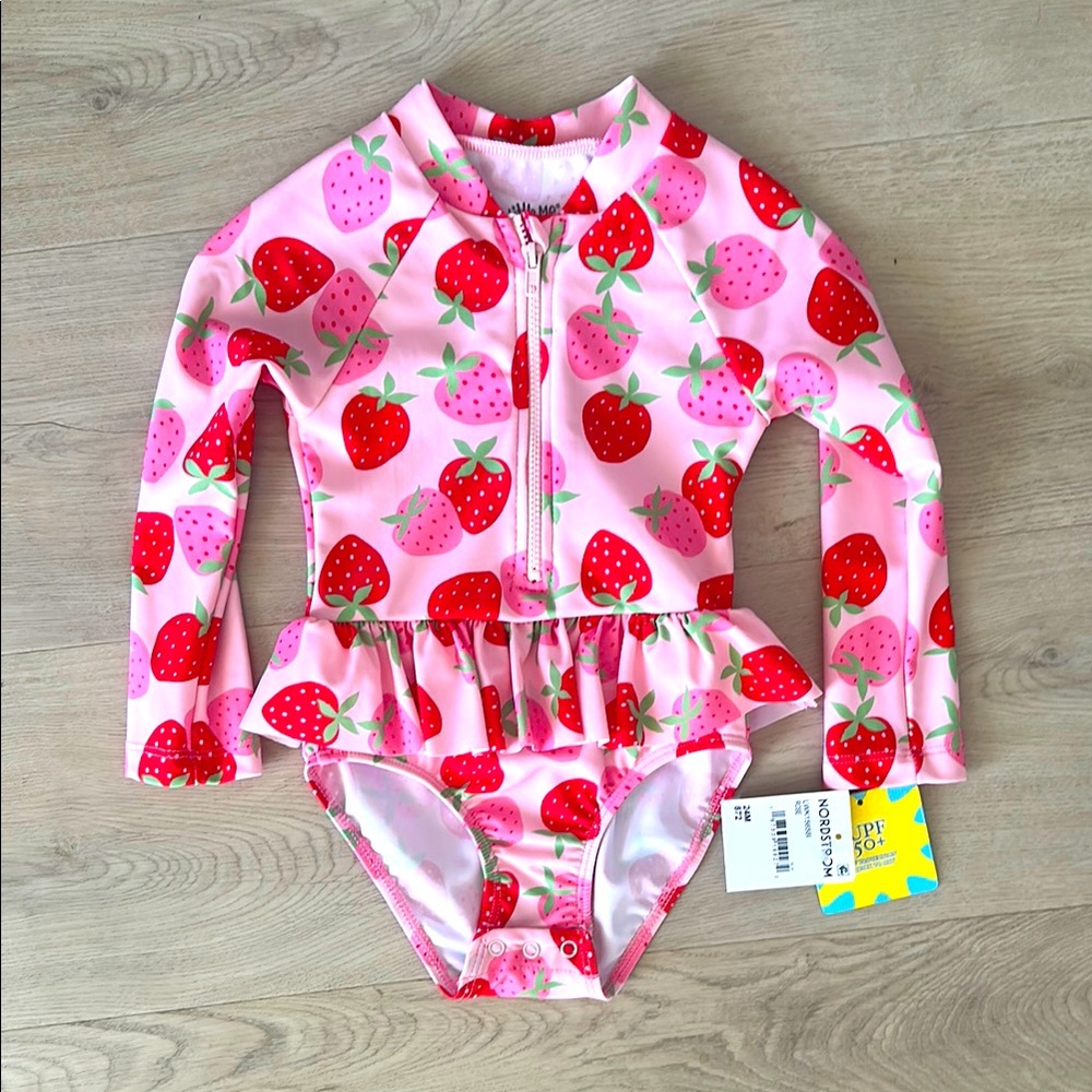 Little Me Strawberry Print Rashguard Set